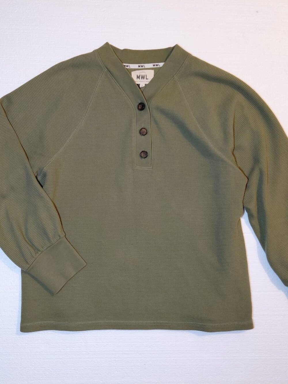 Madewell Waffle Knit, Fleece Lined Henley